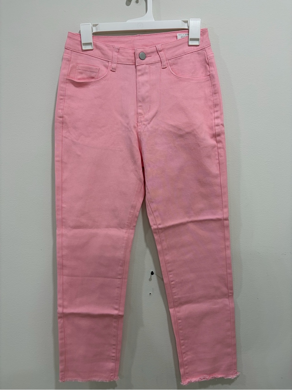 Amazon Pastel Pink Straight-Leg High-Rise Jeans
